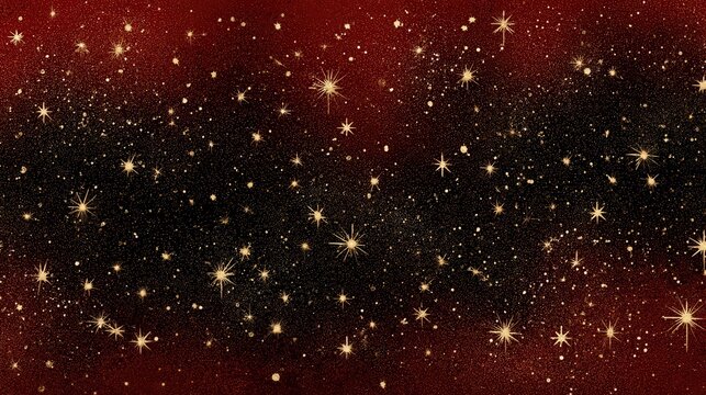 elegant black gold glitter stars red background festive design 2026
