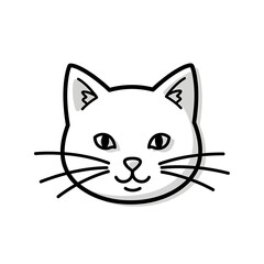 Obraz premium Cute Hand Drawn Doodle Cat Face Illustration.