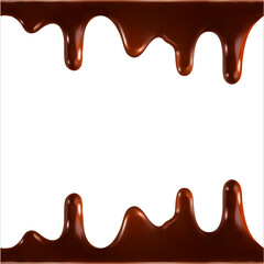 Realistic flowing chocolate splash wave. Cocoa swirl motion. Sweet dessert liquid. Vector illustration