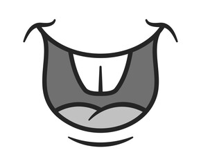 Amused opened mouth comic emoticon