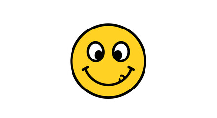 Fototapeta premium Delightful cartoon yellow face with a playful expression conveys amusement and joyfulness