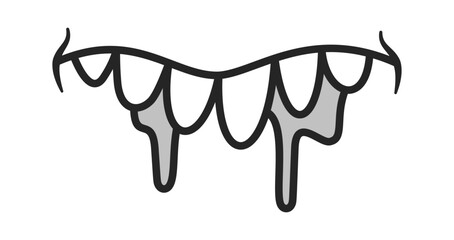 Comic hungry mouth with salivation