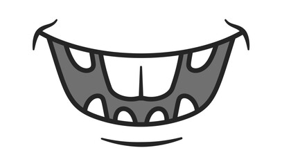 Cute laughing mouth comic emoticon