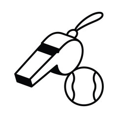 Sports whistle and tennis ball icon