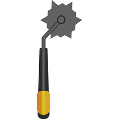 Industrial Serrated Cutting Wheel Tool with Ergonomic Handle and Jagged Edge for Crafting and Repair Work on Transparent Background