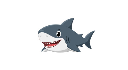 Playful predator: A cheerful cartoon shark illustration for children's content and ocean themes