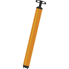 Orange And Black Portable Manual Air Pump With Yellow Stripe Detail And Black Handle For Inflation Needs Isolated On White Background