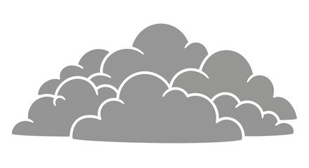 Stylized cumulonimbus cloud illustration with a simple and flat design style
