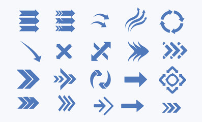 Arrow Icons Set | Direction, Motion, Rotation, Navigation and Flow Symbol Vector Collection