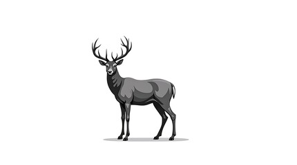 Majestic Standing Black and White Stag