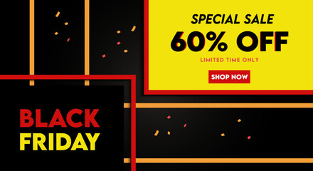 Black Friday template. Background design for special events promo discounts