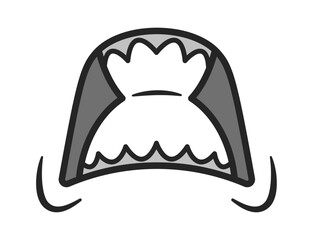 Angry mouth with clenched teeth