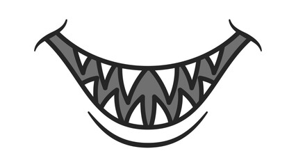 Crazy creepy mouth comic emoticon