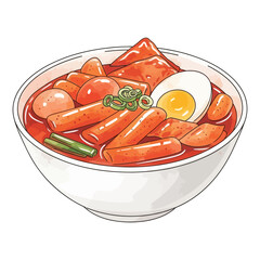 Delicious Korean Tteokbokki Spicy Rice Cakes Dish.