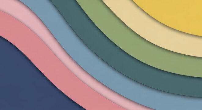 Colorful abstract background with wavy layers and pastel color palette