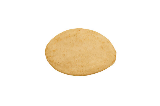 Round papadum lentil cracker on transparent background