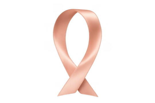 Peach awareness ribbon symbolizing cancer support