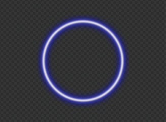 A bright blue neon circle radiates light on a transparent background, symbolizing energy, connection, and modern design. Perfect for digital interfaces, branding, and abstract art.