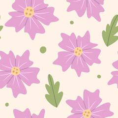 Blooming flowers botanical seamless pattern