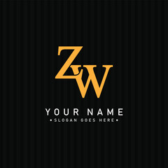 ZW Vector Logo Template - Simple Icon for Initial Letter Z and W Monogram