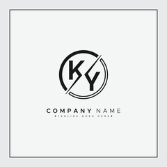 Vector Template for Initial Letter KY Logo - Elegant Monogram Logo for Alphabet K and Y