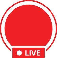 Live icon Set. Streaming Video and Real Time Broadcast Symbols. Red Record Dot and Digital Signal Icons collection. Live Event Notification sign