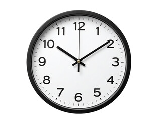 Minimalist Round Wall Clock Front View with Clean Shadow, Isolated PNG (2)