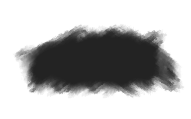 Black watercolor ink splash or smudge isolated on transparent background