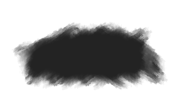 Black watercolor ink splash or smudge isolated on transparent background - Powered by Adobe