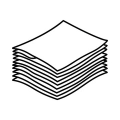 Hand drawn stack of blank paper sheets