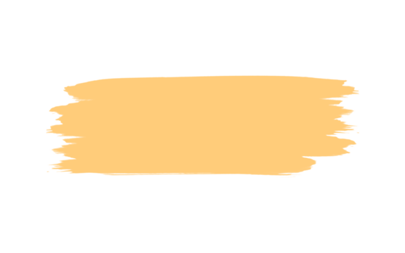 Light orange paint brush stroke isolated on transparent background