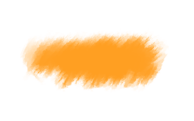 Orange watercolor brush stroke texture isolated on transparent background