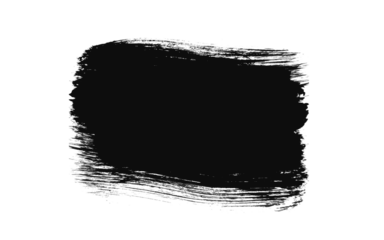 Grunge black brush stroke texture isolated on transparent background