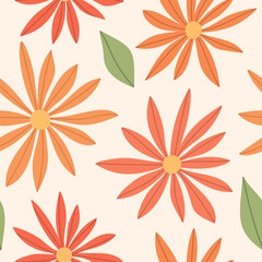 Artistic floral bloom seamless pattern