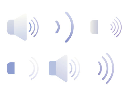 Set of blue and white vector technology icons