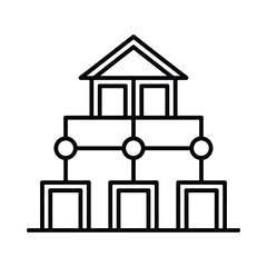 Hierarchical structure of a building with connected units