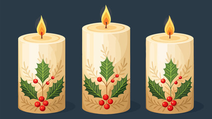 Festive holiday glow with decorative candles, spreading Christmas cheer and creating cozy winter vibes
