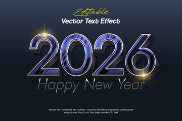 3D Number 2026 elegant color with vector text effect