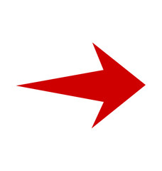 Simple red  arrow design with clean lines and bold color pointing right placed on white background 