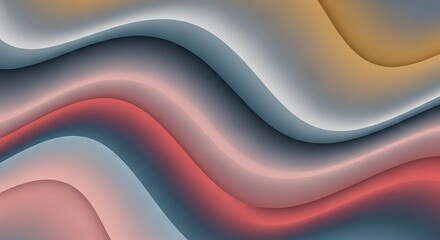 Abstract wavy gradient of blue pink and yellow flowing lines
