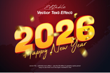 2026 yellow bold 3d text effect