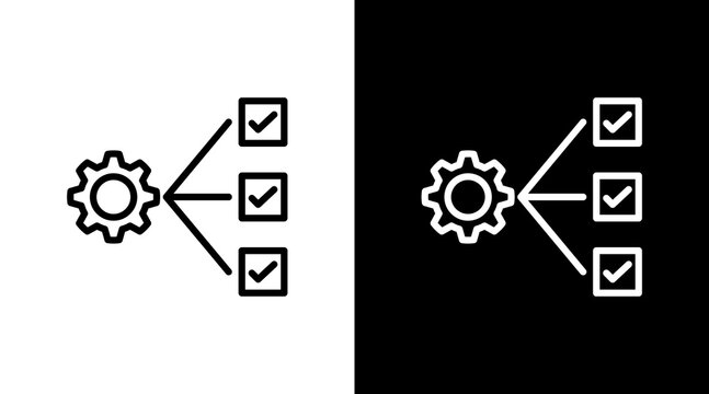 Project Management  White Icon Set Design
