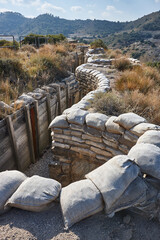 Trench. Spanish civil war, Monte Irazo position. Huesca, Aragon. Spain