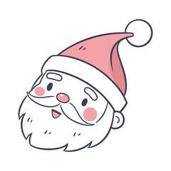Cheerful Santa Claus Head for Christmas Holidays