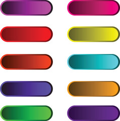 Colorful Gradient Rounded Button Set – Vibrant UI Elements Collection