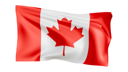 Canada waving flag realistic isolated on transparent background