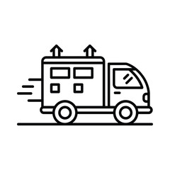 Fast delivery truck icon with upward arrows