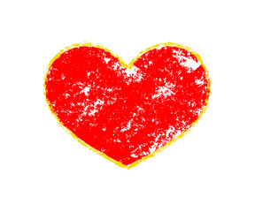 Fototapeta premium Grunge Red Heart Illustration with Rough Textured Brush Effect for love-themed cards, romantic posters, stickers, social media posts, wedding decorations, and creative digital projects.