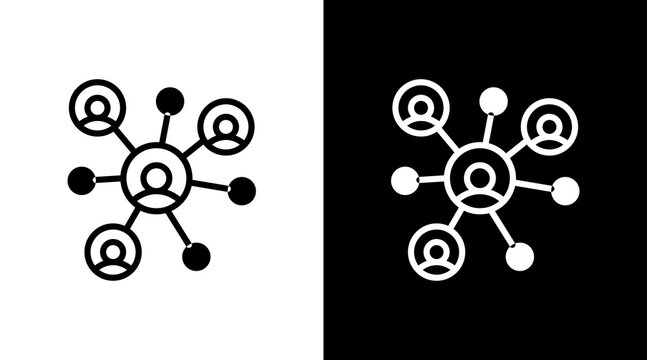 Networking  White Icon Set Design