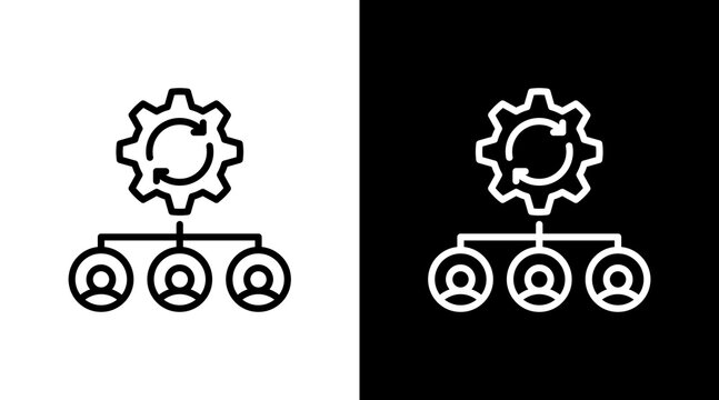 Organizational Change  White Icon Set Design